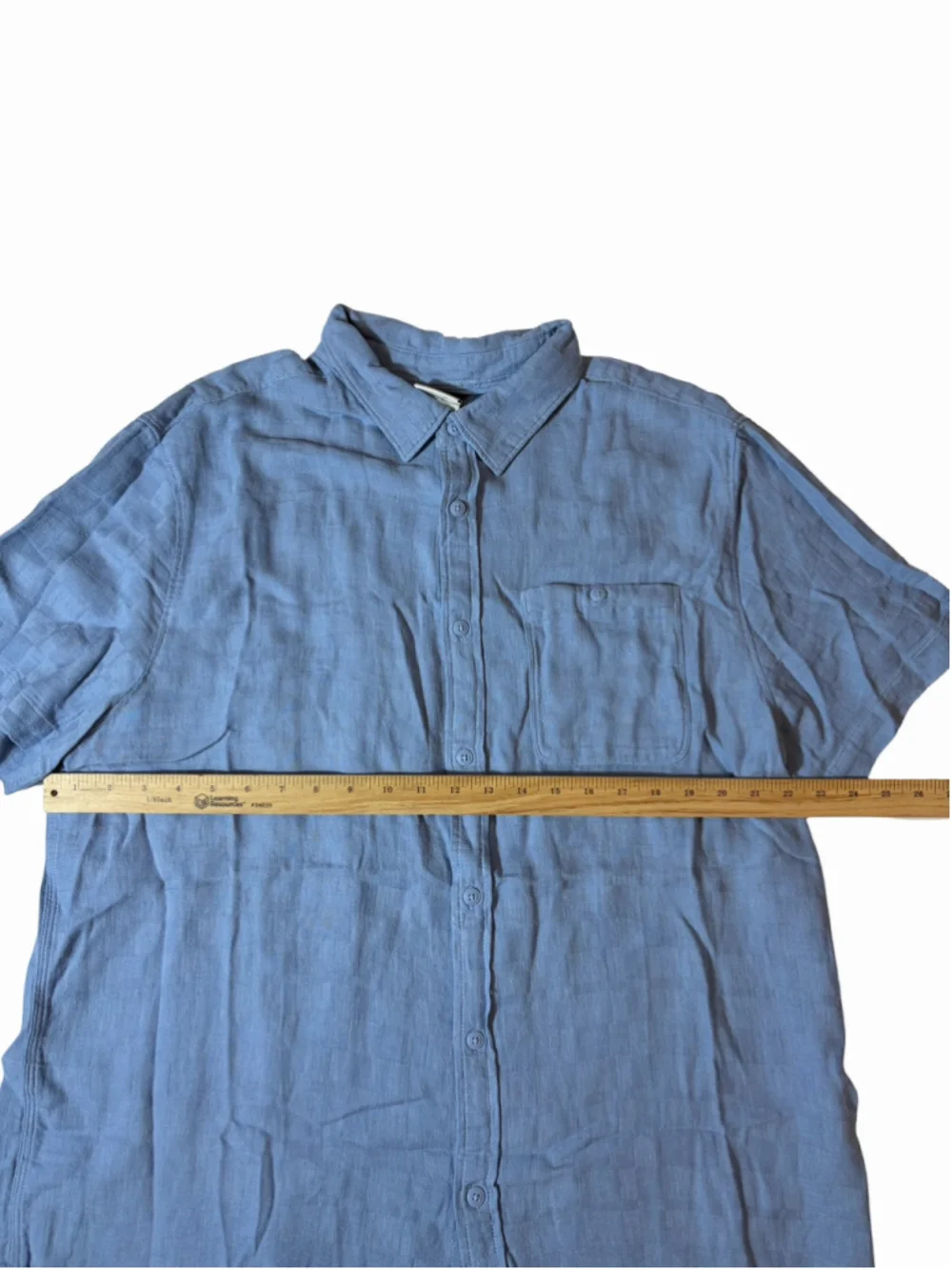 The North Face Hemp Cotton Shirt Blue Short Sleeve Button Up Men’s XL